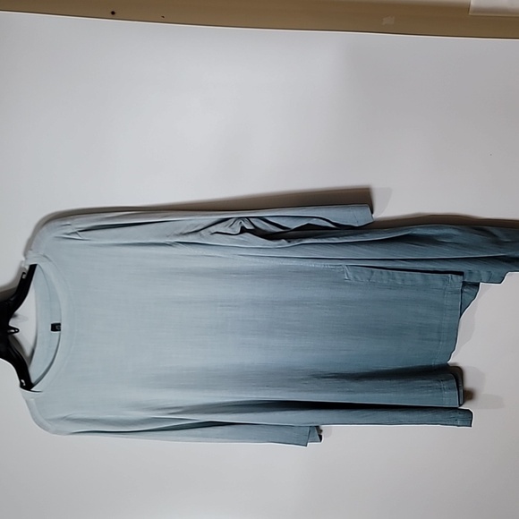 by JJ Ombre Asymmetrical Tunic Linen Look in 3 Shades of Blue 3/4 length sleeves - Picture 7 of 17